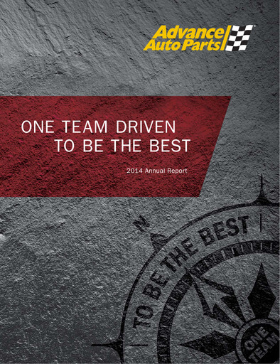 Miniature Advance Auto Parts
 Rapport annuel 2014