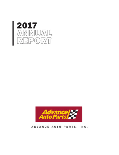 Miniature Advance Auto Parts
 Rapport annuel 2017