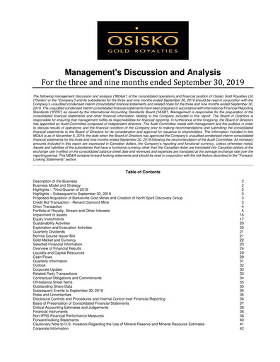 Thumbnail OR Royalties
 Quarterly Report 2019-q3
