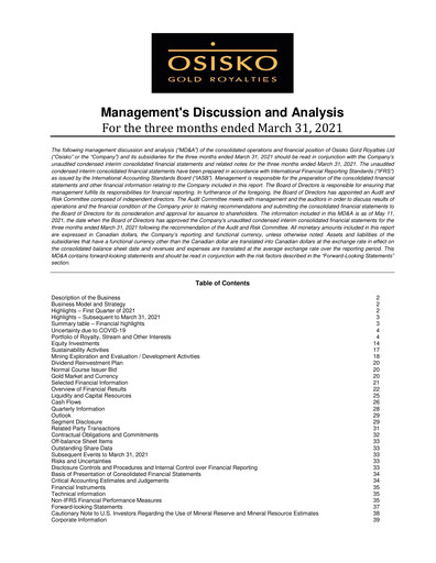 Thumbnail OR Royalties
 Quarterly Report 2021-q1