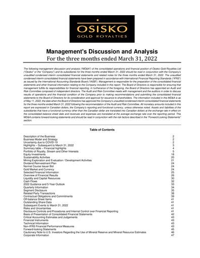 Thumbnail OR Royalties
 Quarterly Report 2022-q1