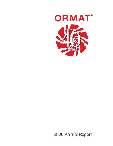 Thumbnail Ormat Technologies
 Annual Report 2006