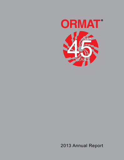 Thumbnail Ormat Technologies
 Annual Report 2013