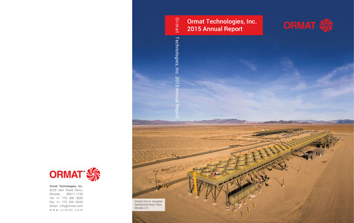 Thumbnail Ormat Technologies
 Annual Report 2015