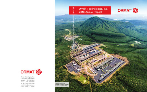 Thumbnail Ormat Technologies
 Annual Report 2016