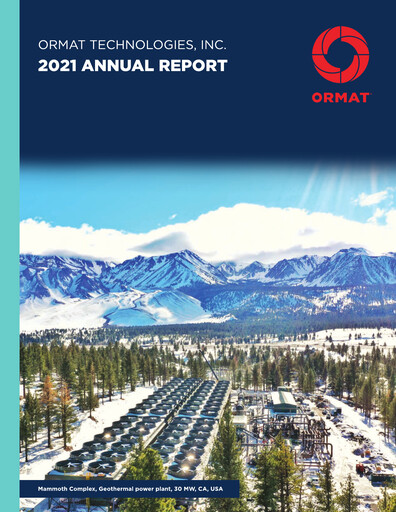 Thumbnail Ormat Technologies
 Annual Report 2021