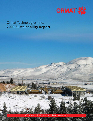 Thumbnail Ormat Technologies
 Sustainability Report 2009