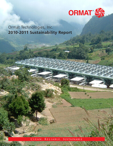Thumbnail Ormat Technologies
 Sustainability Report 2010-2011