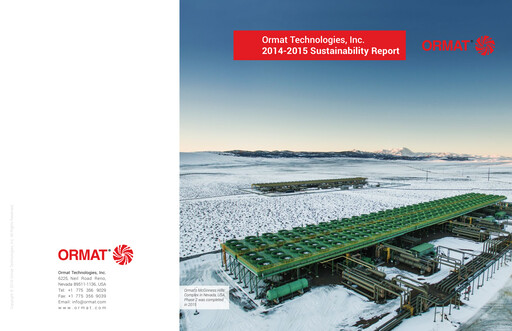 Thumbnail Ormat Technologies
 Sustainability Report 2014-2015