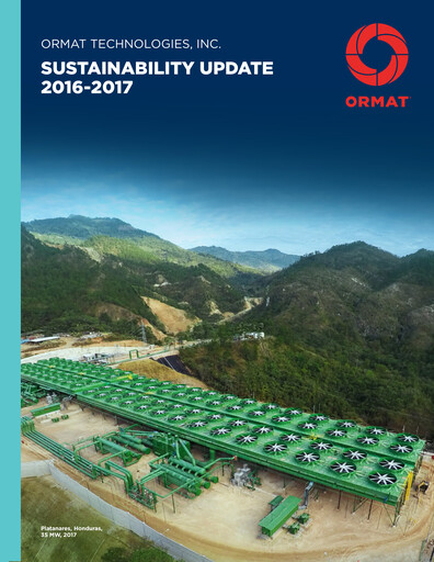 Thumbnail Ormat Technologies
 Sustainability Report 2016-2017