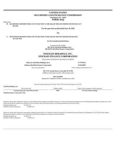 Vorschaubild OneMain Financial
 Quartalsbericht 2026-q2