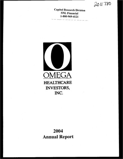Miniature Omega Healthcare Investors Rapport annuel 2004