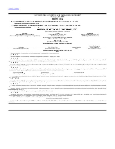 Thumbnail Omega Healthcare Investors Annual Report 2025