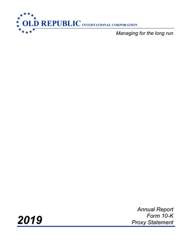 Thumbnail Old Republic International
 Annual Report 2019