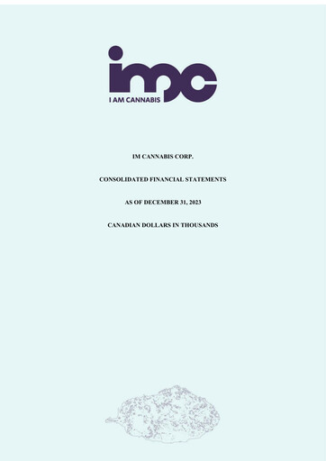 Thumbnail IM Cannabis Financial Statement 2023