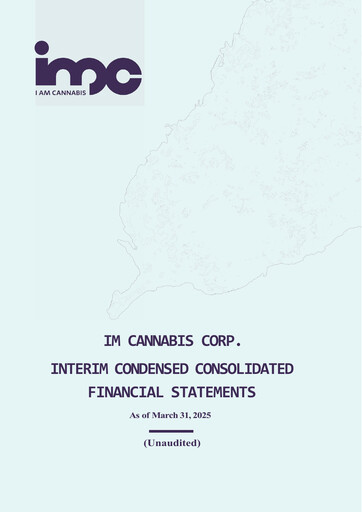 Thumbnail IM Cannabis Financial Statement 2025-q1