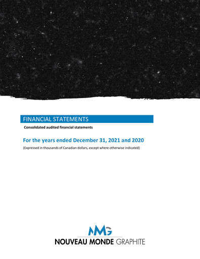 Thumbnail Nouveau Monde Graphite Financial Statement 2021