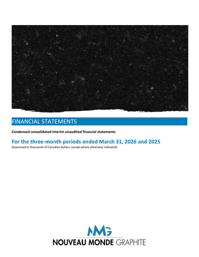 Vorschaubild Nouveau Monde Graphite Finanzmitteilung 2026-q1