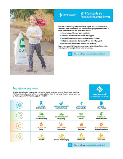 Miniature NW Natural Holdings Rapport de durabilité 2018