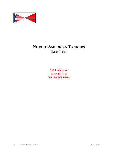 Thumbnail Nordic American Tankers Annual Report 2011