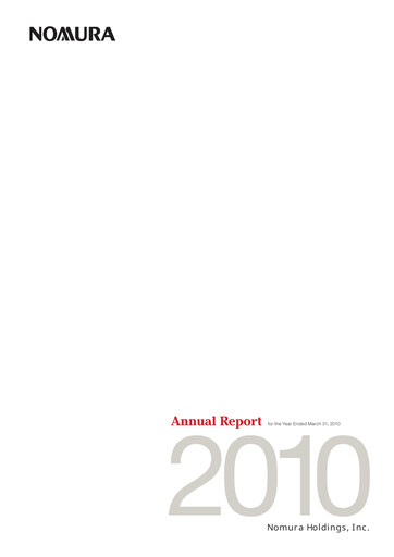 Miniature Nomura Holdings Rapport annuel 2010