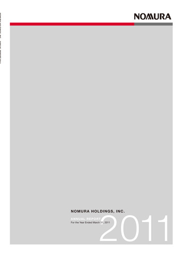 Miniature Nomura Holdings Rapport annuel 2011
