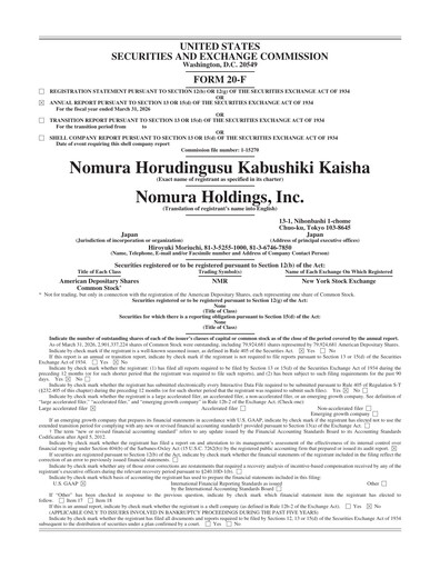 Thumbnail Nomura Holdings Annual Report 2026