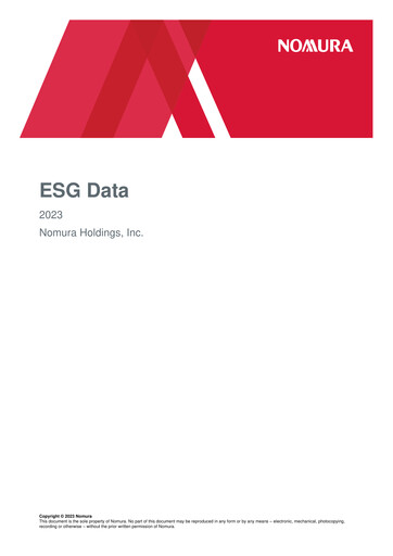 Thumbnail Nomura Holdings ESG Report 2023
