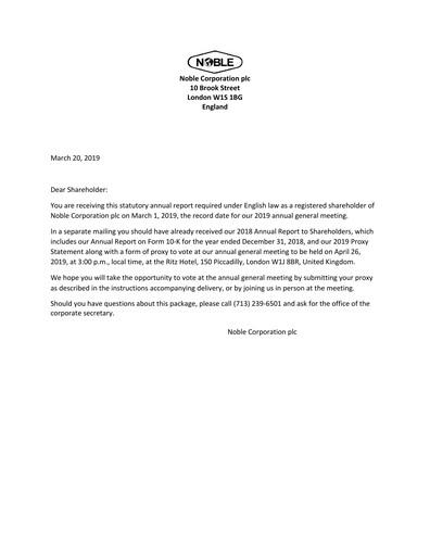 Thumbnail Noble Corporation
 Financial Statement 2018