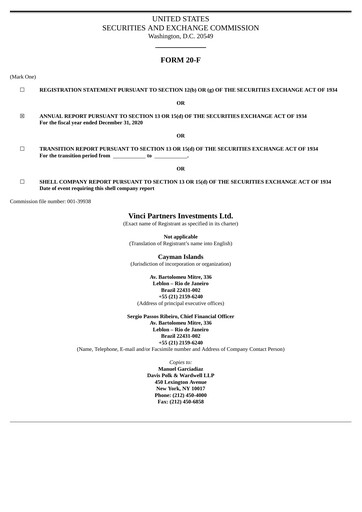 Thumbnail Vinci Partners Annual Report 2020