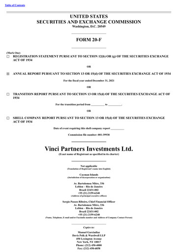 Thumbnail Vinci Partners Annual Report 2021