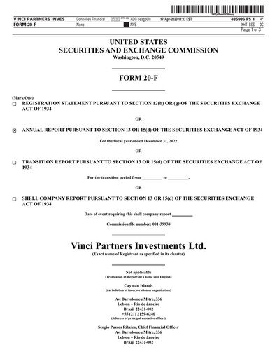 Thumbnail Vinci Partners Annual Report 2022