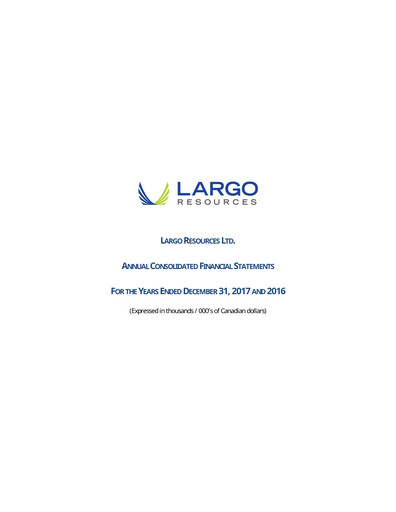 Thumbnail Largo Financial Statement 2017