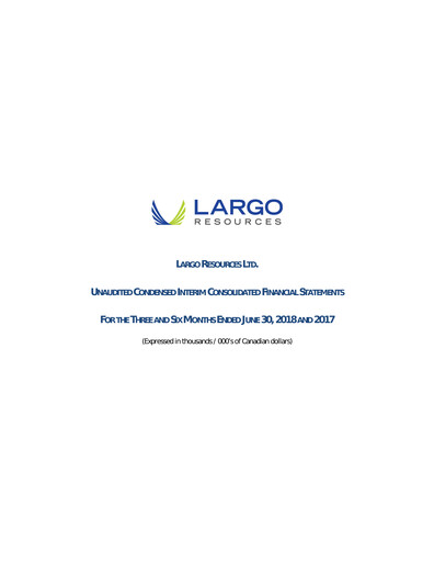 Vorschaubild Largo Quartalsbericht 2018-q2