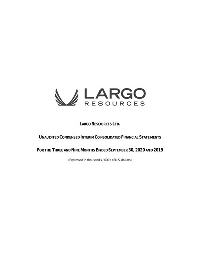 Vorschaubild Largo Quartalsbericht 2020-q3