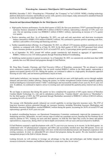 Thumbnail Waterdrop Inc. Quarterly Report 2023-q3