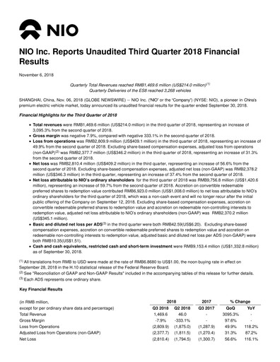 Thumbnail NIO Quarterly Report 2018-q3
