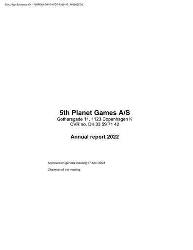 Thumbnail 5th Planet Games Annual Report 2022