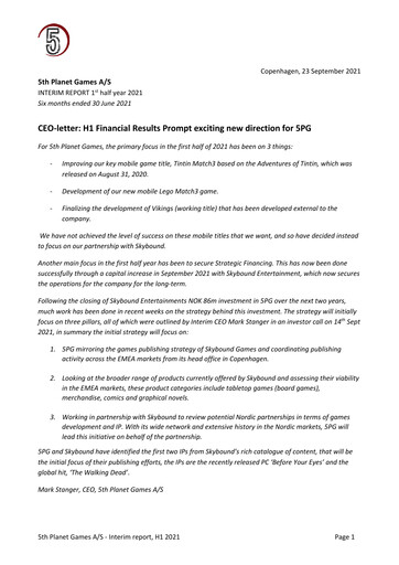 Thumbnail 5th Planet Games Half-year Report 2021-h1