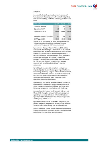 Thumbnail Arnarlax (Icelandic Salmon) Quarterly Report 2019-q1