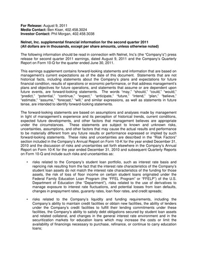Thumbnail Nelnet Quarterly Report 2011-q2