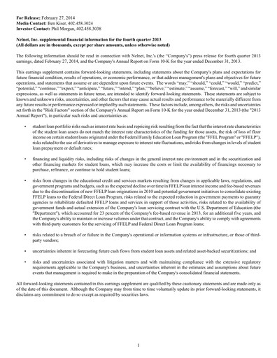 Thumbnail Nelnet Quarterly Report 2013-q4