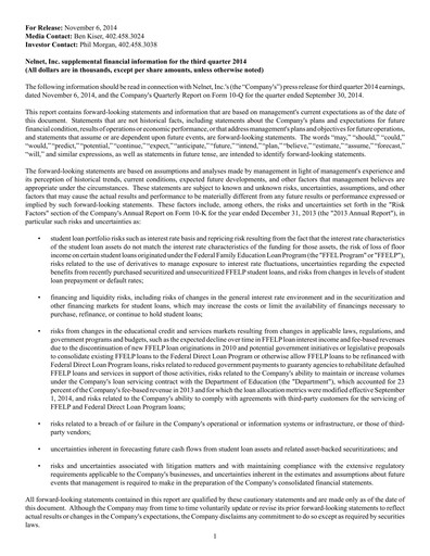 Thumbnail Nelnet Quarterly Report 2014-q3