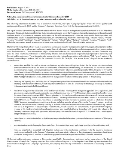 Thumbnail Nelnet Quarterly Report 2015-q2