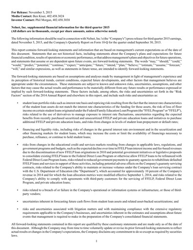 Thumbnail Nelnet Quarterly Report 2015-q3