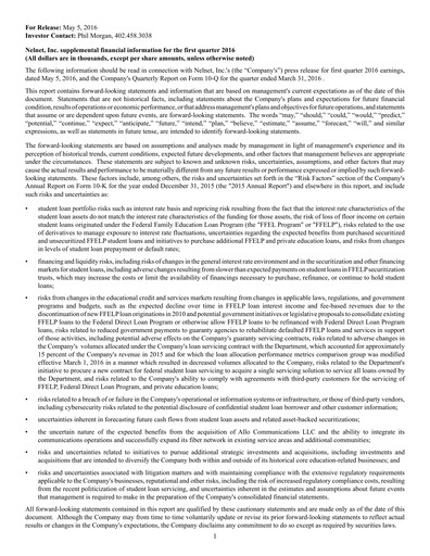 Thumbnail Nelnet Quarterly Report 2016-q1
