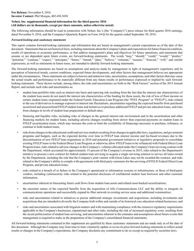 Thumbnail Nelnet Quarterly Report 2016-q3