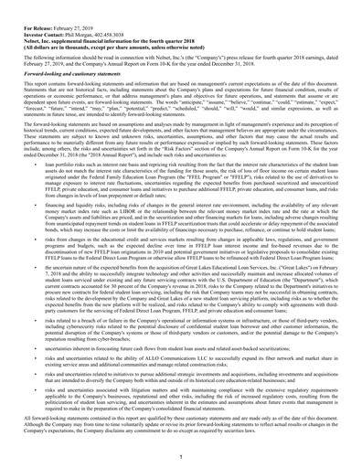 Thumbnail Nelnet Quarterly Report 2018-q4