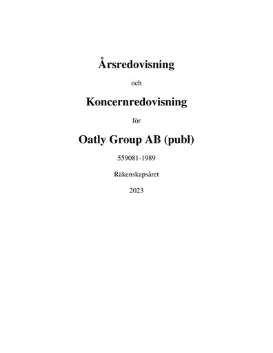 Thumbnail Oatly Annual Report 2023