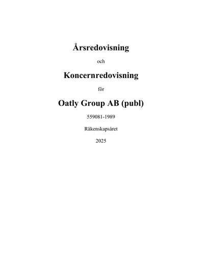 Thumbnail Oatly Annual Report 2025